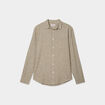 Chemise manches longues lin mélangé vert kaki homme