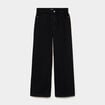 Jean large taille haute coton denim noir femme