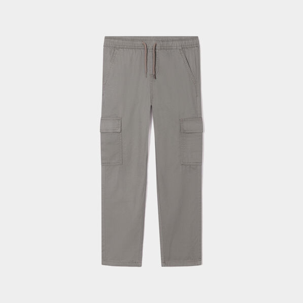 Pantalon cargo taille élastiquée vert kaki garçon