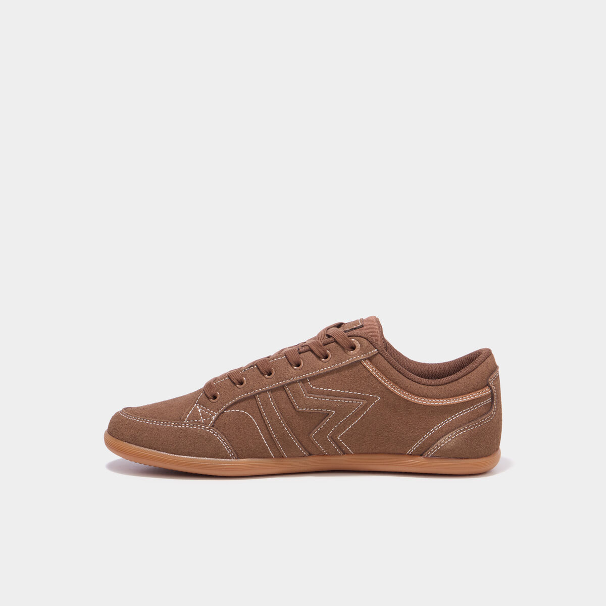 Tennis basses &agrave; lacets effet su&eacute;dine marron homme