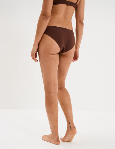 Culotte microfibre sans coutures marron femme