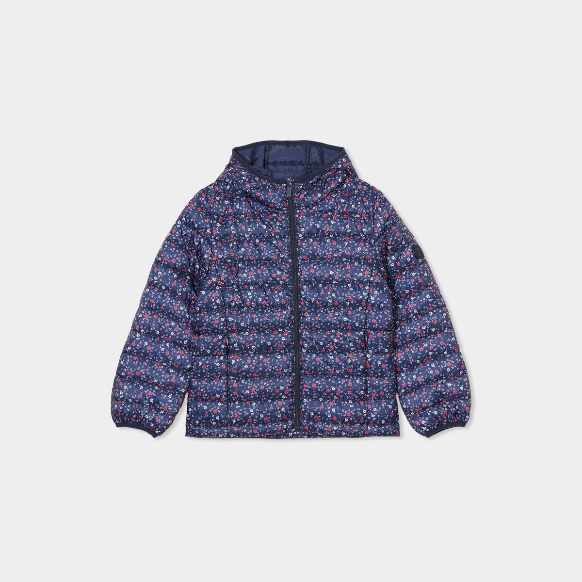 Doudoune l&eacute;g&egrave;re imperm&eacute;able &agrave; capuche bleu marine fille