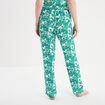 Pantalon de pyjama fluide taille haute vert femme