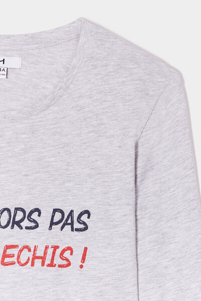 Ensemble pyjama pantalon coton gris garçon