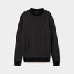 Pull c&ocirc;tel&eacute; col rond manches longues noir homme