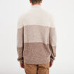 Pull camionneur col zippé taupe homme