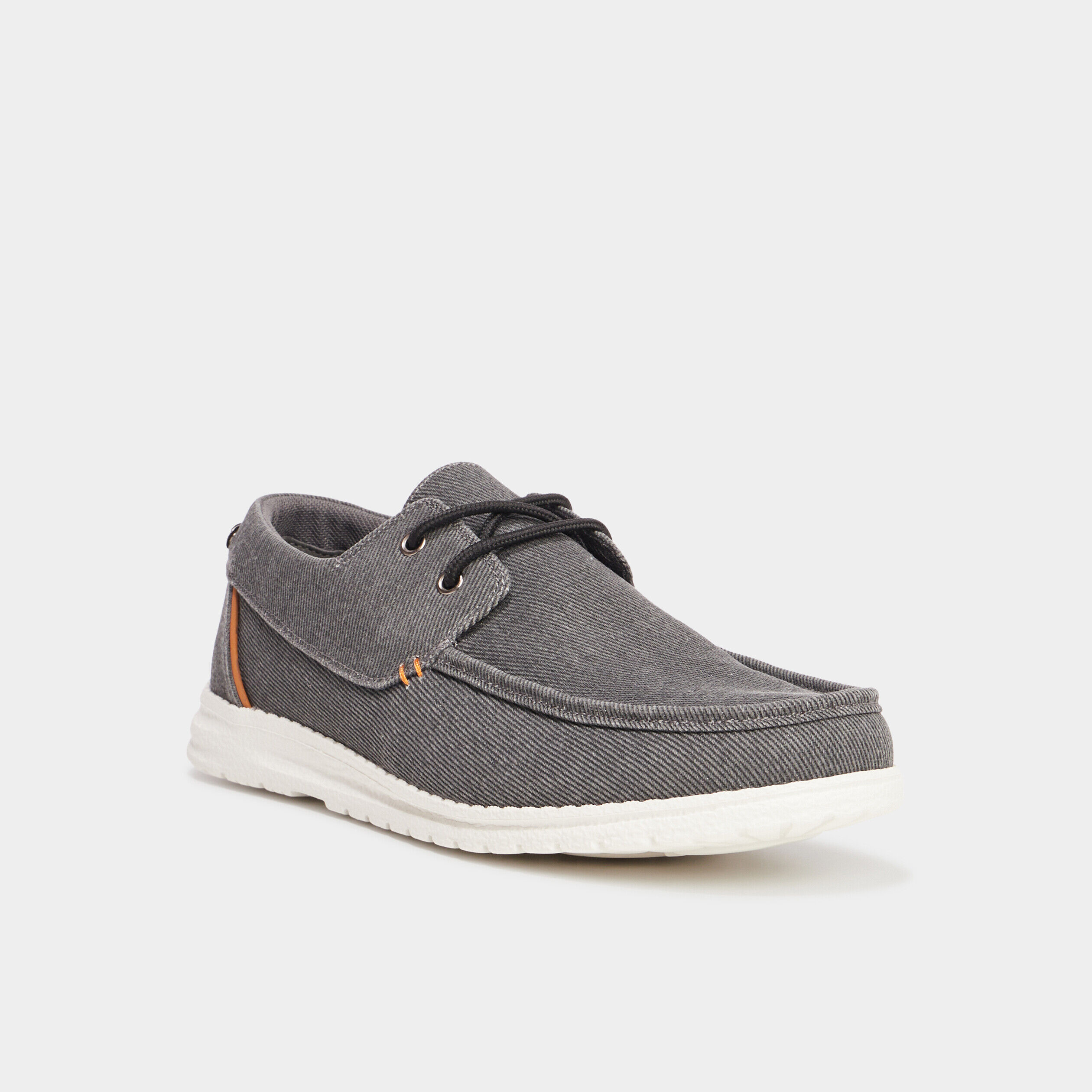Chaussures bateau à lacets Creeks gris homme CREEKS