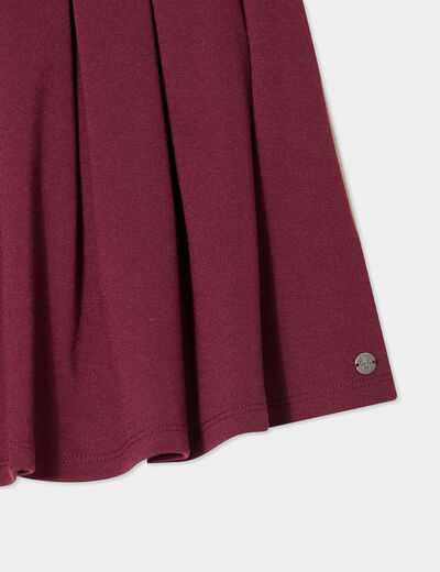 Jupe courte patineuse plissée bordeaux fille