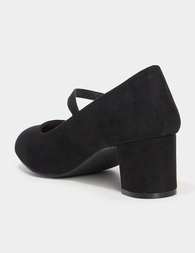Escarpins &agrave; bride talons carr&eacute;s noir femme
