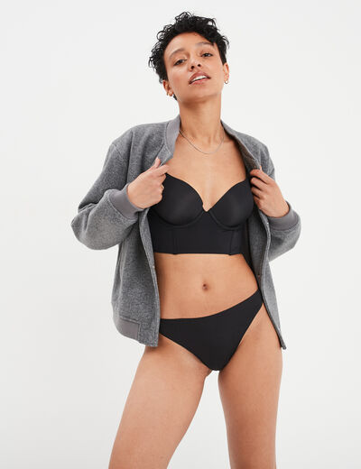 String sans couture noir femme