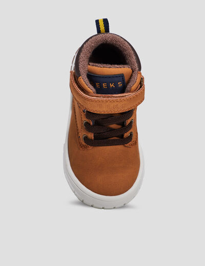 Baskets montantes bout rond Creeks camel bébé garçon