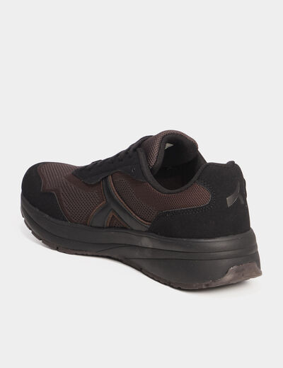 Baskets running de sport &agrave; lacets marron homme
