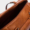 Sac port&eacute;-&eacute;paule avec poche &agrave; rabat marron cognac femme