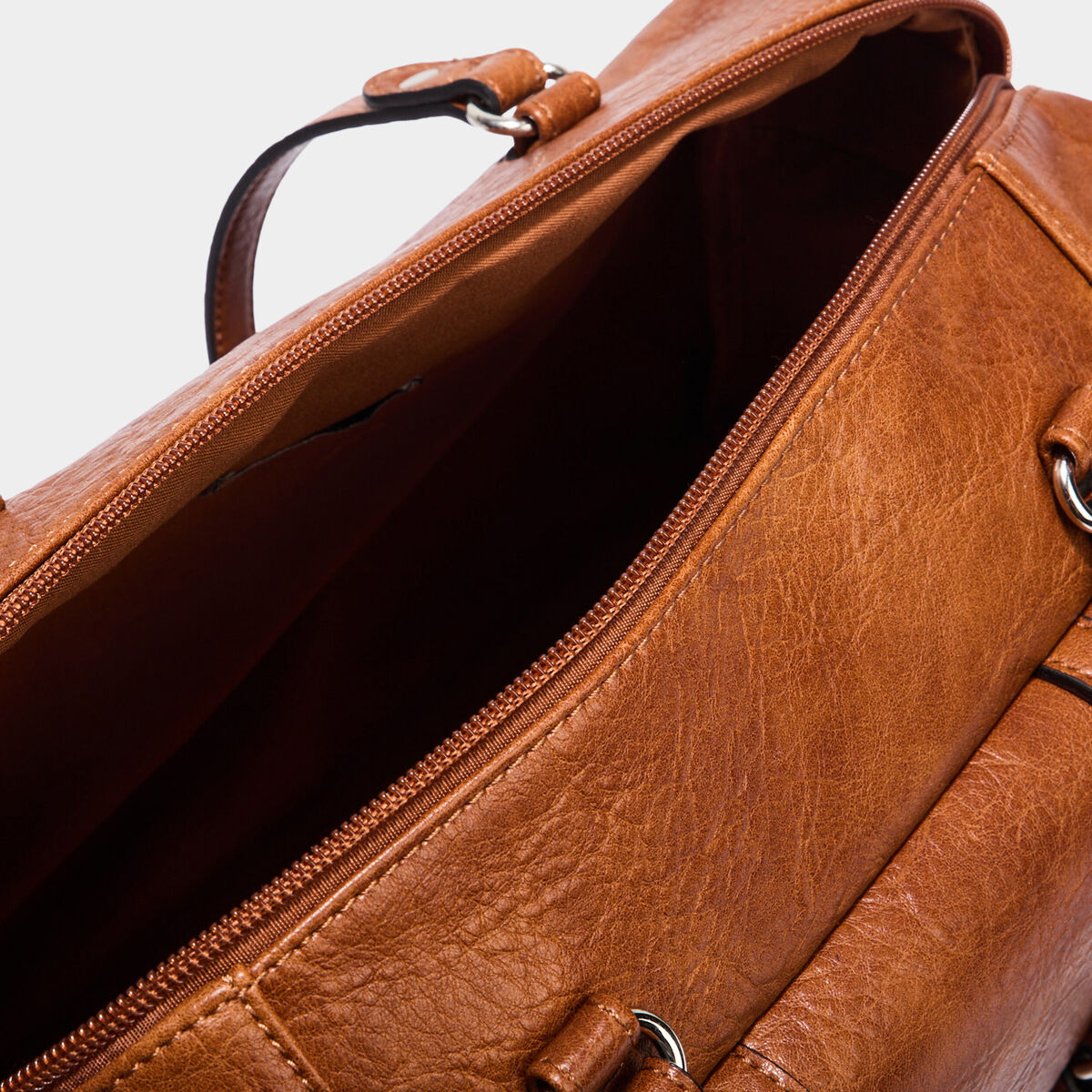 Sac port&eacute;-&eacute;paule avec poche &agrave; rabat marron cognac femme