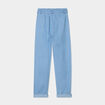 Pantalon slouchy fluide ceinturé en jean denim double stone fille