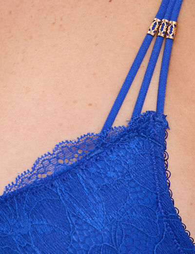 Soutien-gorge maxi push-up dentelle bleu electrique femme
