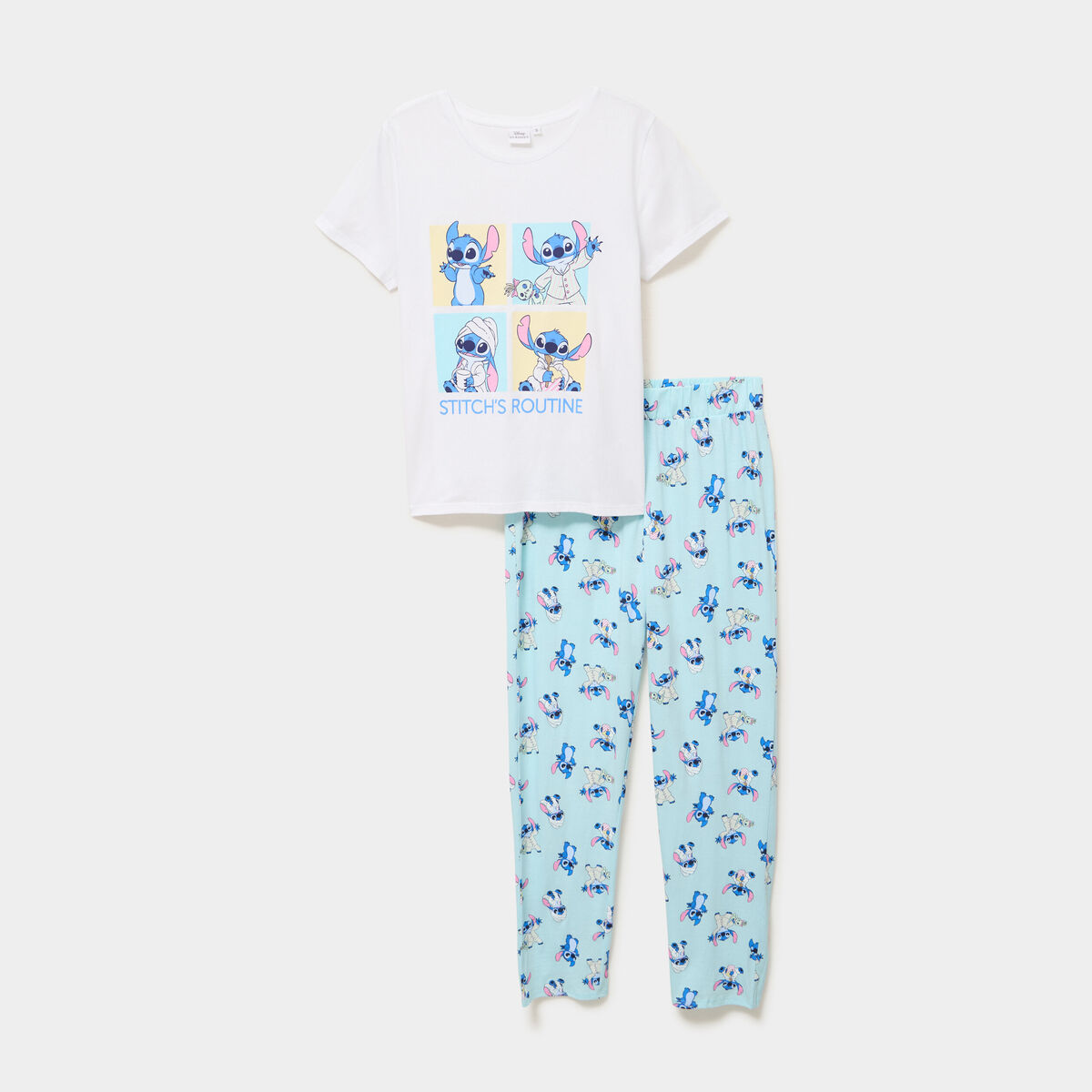 Ensemble pyjama legging coton Stitch blanc femme