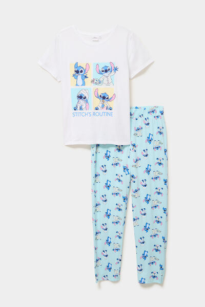 Ensemble pyjama legging coton Stitch blanc femme