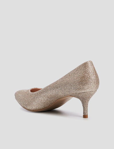 Escarpins &agrave; talons paillet&eacute;s couleur or femme