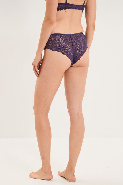 Shorty en dentelle violet femme