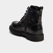 Boots crant&eacute;es vernies &agrave; paillettes noir fille