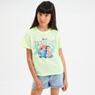T-shirt manches courtes Stitch jaune fluo fille