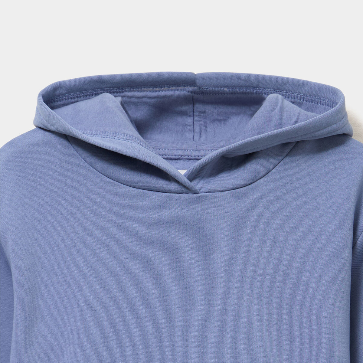 Sweat &agrave; capuche hoodie relax molleton bleu lavande fille