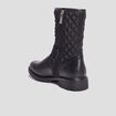 Bottines plates matelassées noir femme