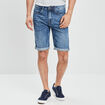 Bermuda stretch droit en jean denim stone homme