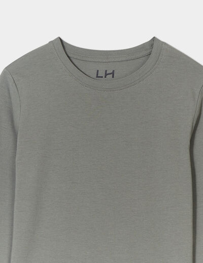 T-shirt manches longues vert kaki garçon