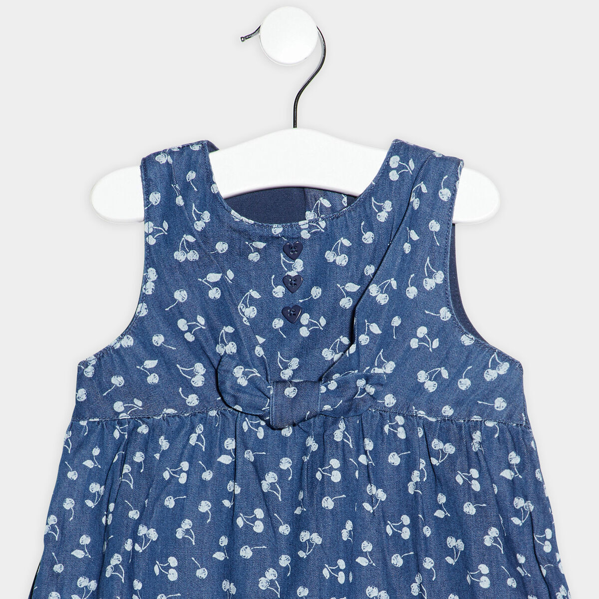 Robe patineuse coton aspect jean bleu bébé fille