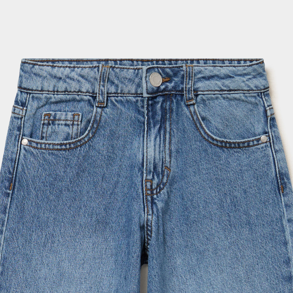 Jean large 5 poches taille ajustable denim stone fille