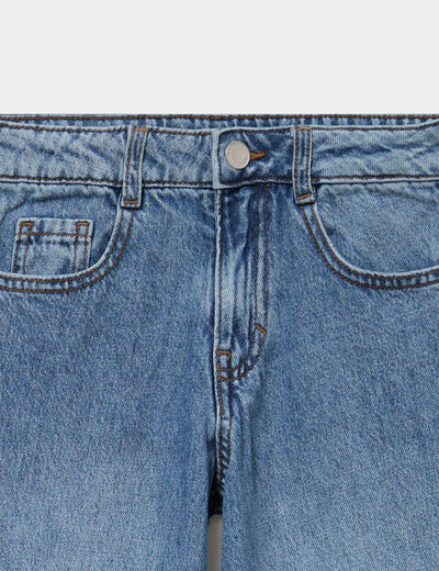 Jean large 5 poches taille ajustable denim stone fille