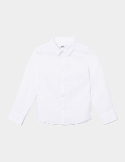 Chemise manches longues blanc garçon