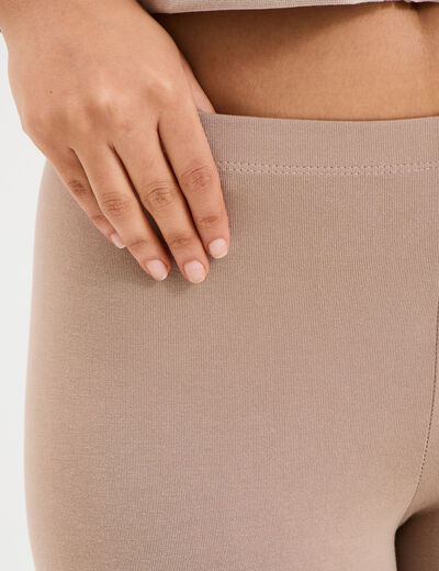 Legging élastiqué 7/8ème sable femme