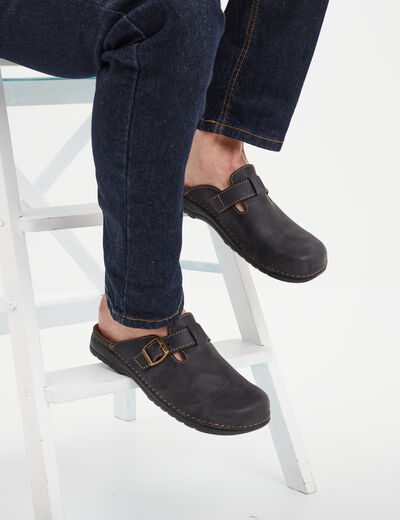 Mules avec boucles noir homme
