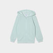 Sweat zipp&eacute; &agrave; capuche molleton vert pastel gar&ccedil;on