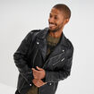 Veste biker simili cuir noir homme