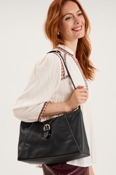 Sac port&eacute;-&eacute;paule rectangulaire noir femme