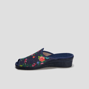 Chaussons mules compensés multicolore femme