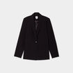 Veste blazer coupe droite col châle noir femme