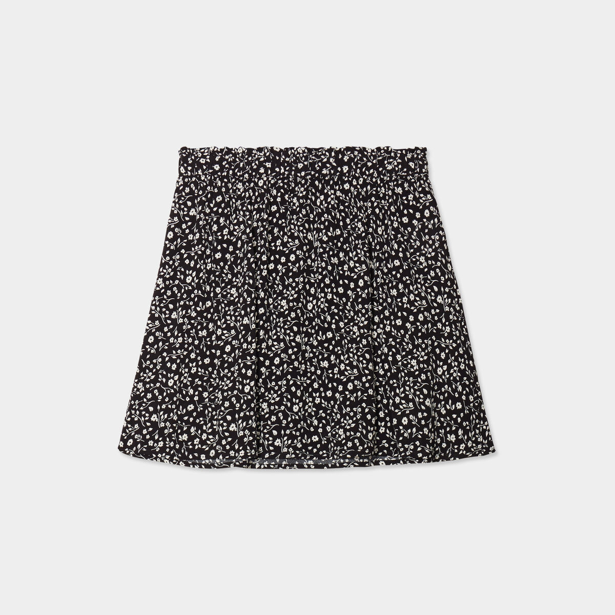 Jupe fluide taille élastiquée noir femme