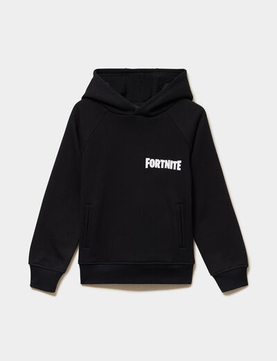 Sweat hoodie 1 poche &agrave; capuche Fortnite noir gar&ccedil;on