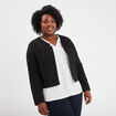 Veste en suédine manches longues noir femme grande taille