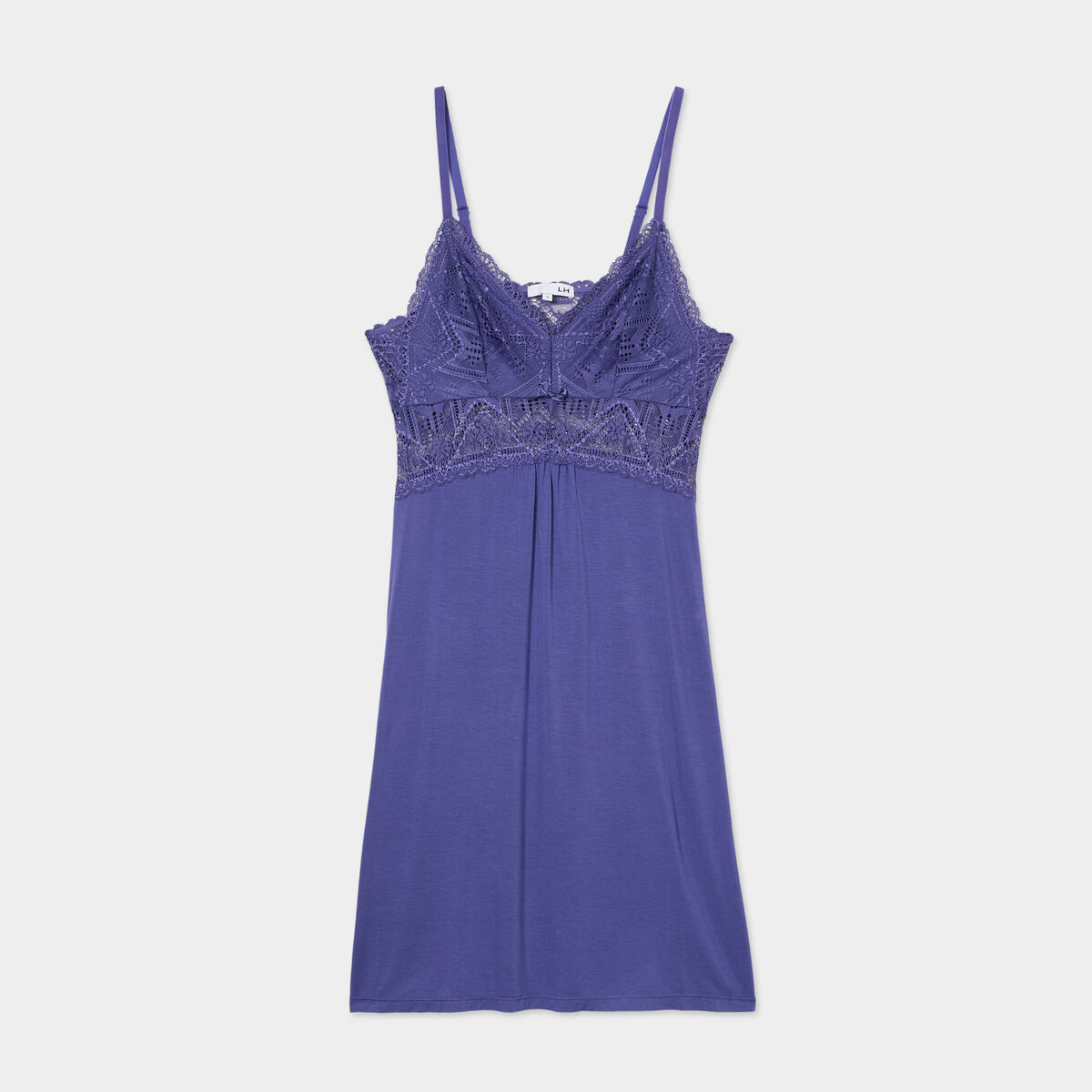 Combinette avec dentelle bleu marine femme