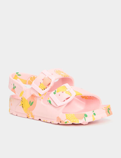 Mules de plage avec boucles multicolore fille