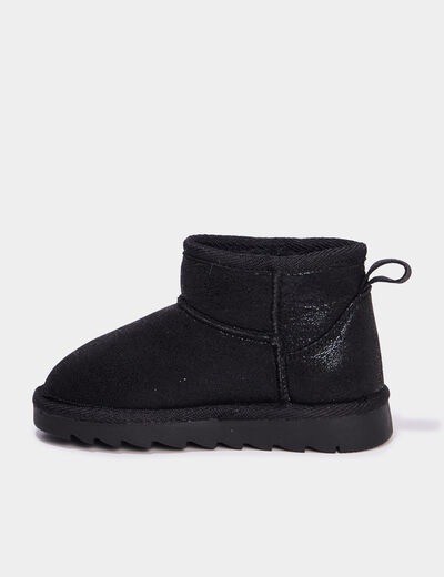 Bottines fourr&eacute;es plates noir fille