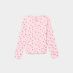 Gilet manches longues &agrave; boutons rose clair fille