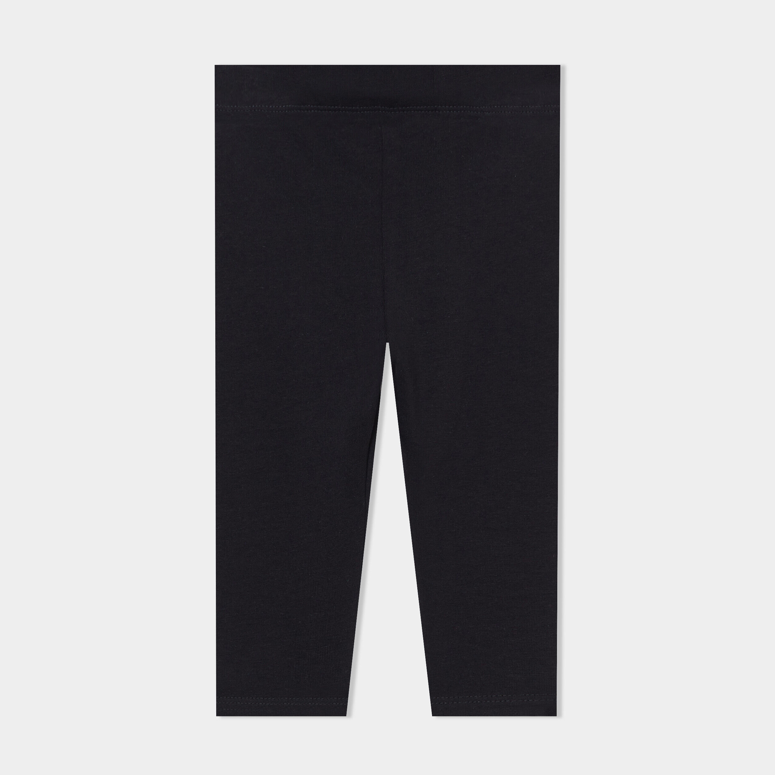 Legging uni en coton noir bébé fille LH