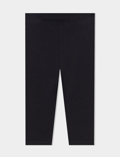 Legging uni en coton noir bébé fille